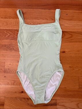 Anne Cole Mint Green One-Piece Square Neck Swimsuit Size 10